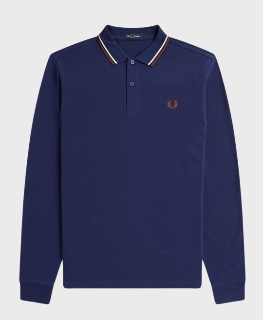 Fred Perry M3636 Ls Twin Tipped Polo Shirt U34 Fnavy/Ecru/Warm