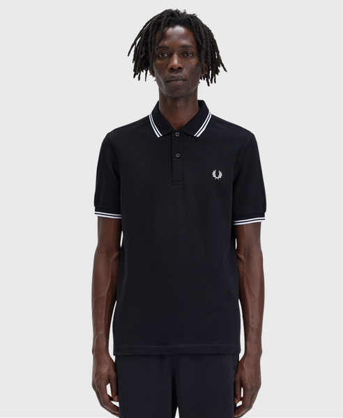 Fred Perry M3600 Twin Tipped Polo Shirt 350 Black – Vault Menswear