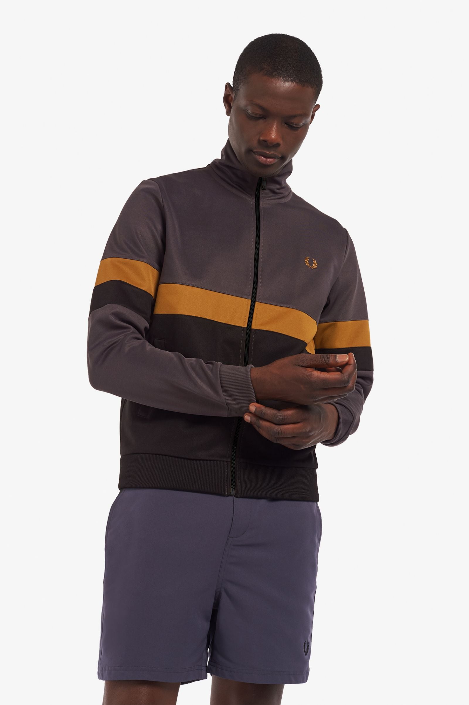 Fred perry panelled track jacket hotsell